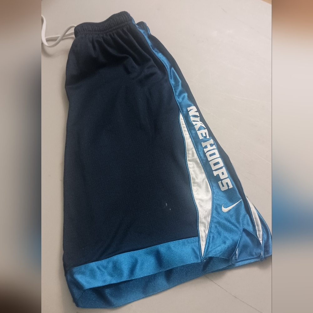 Nike Kids Navy and Blue Hoops Shorts